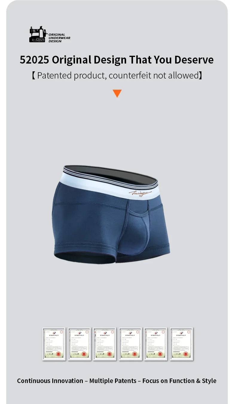 52025 Men's Boxers Men's Trunks – Premium Ultra-Soft Micro Modal for Exceptonal Comfort & Style. Boxers with Horizontal Fly