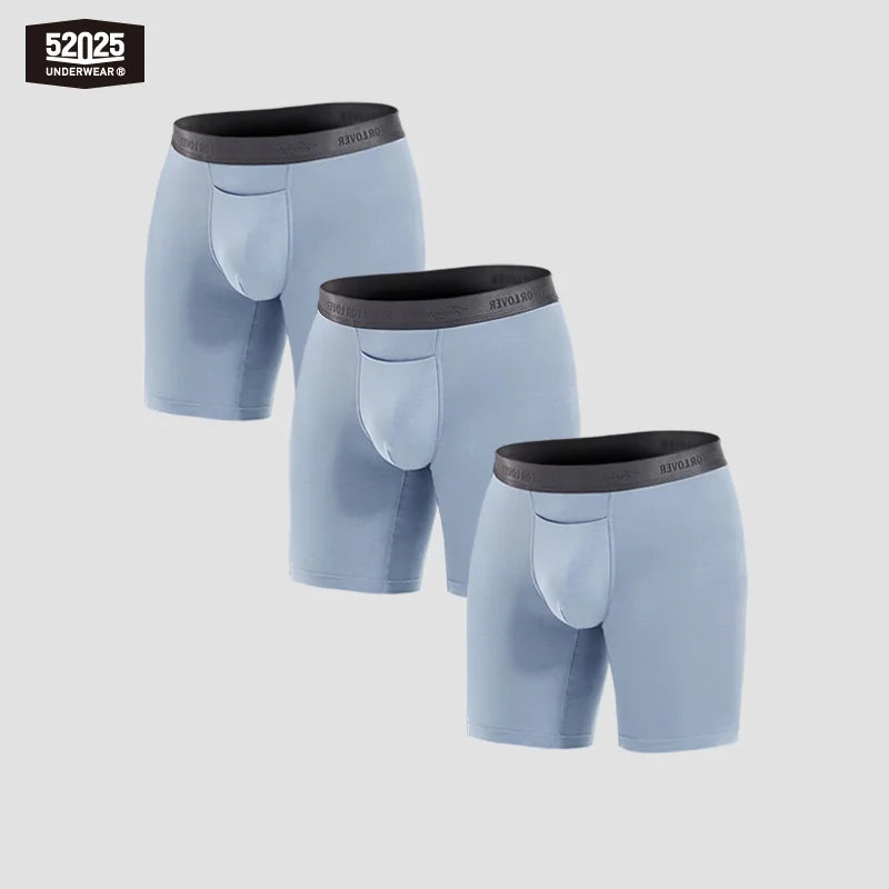 52025 Men's Boxer Briefs 8" Inseam – Ultra-Soft, Seamless, and Breathable. Premium Long Boxers for All-Day Comfort. Multipack