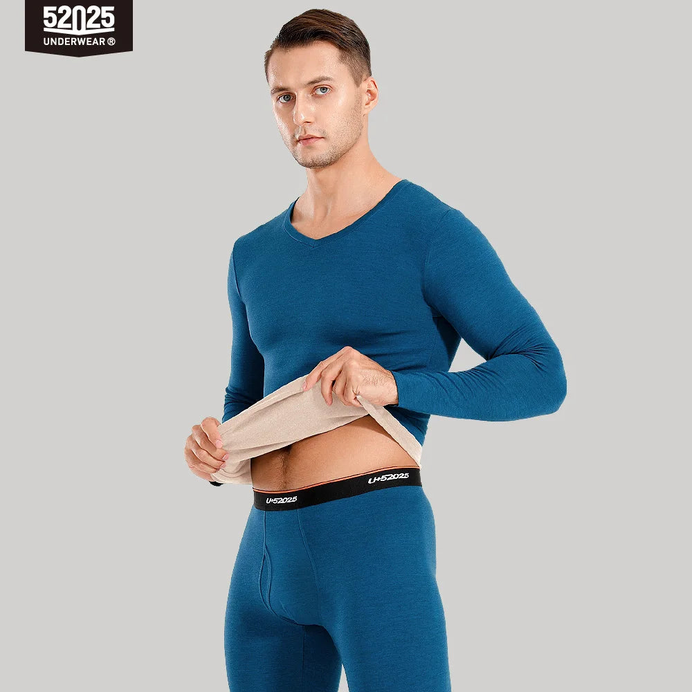 52025 Men Thermal Underwear Women Thermal Underwear Warm Fleece-lined Double-faced Two-color Base Layer Comfortable Long Johns