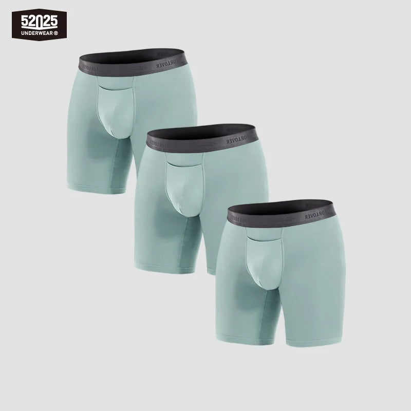 52025 Men's Boxer Briefs 8" Inseam – Ultra-Soft, Seamless, and Breathable. Premium Long Boxers for All-Day Comfort. Multipack