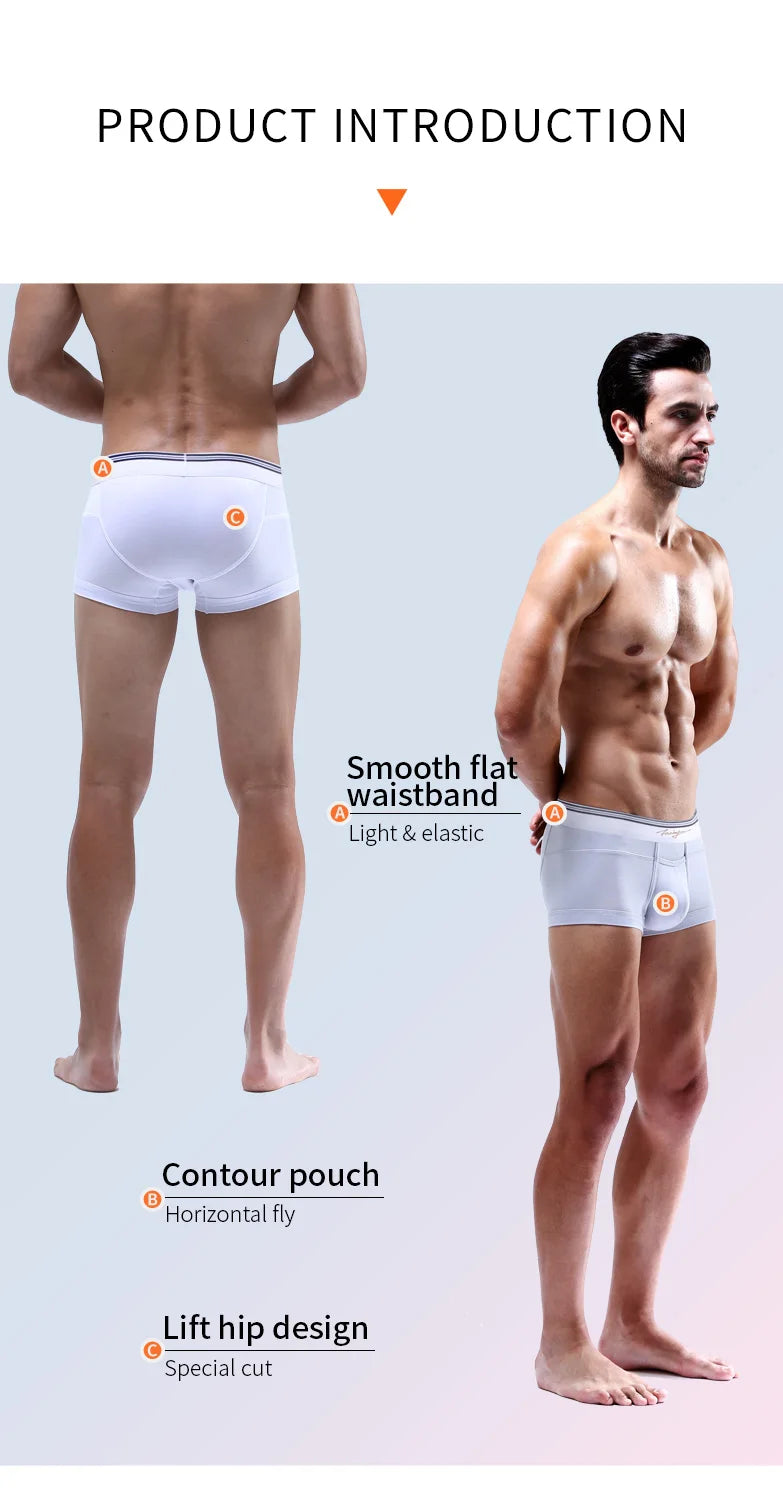 52025 Men's Boxers Men's Trunks – Premium Ultra-Soft Micro Modal for Exceptonal Comfort & Style. Boxers with Horizontal Fly