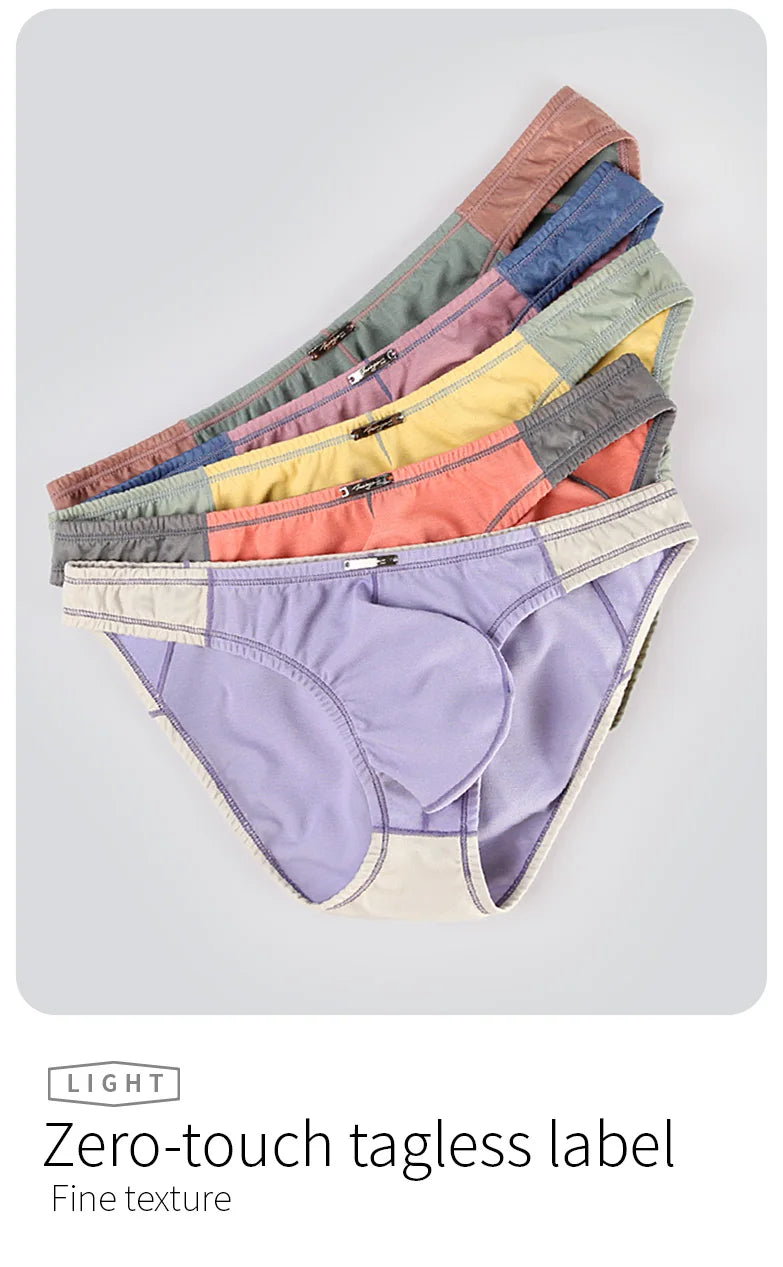 52025 Men's Contrast Color High-Cut Briefs – Soft, Delicate, and Stylish. Original Design, Sexy & Comfortable Premium Men Slips