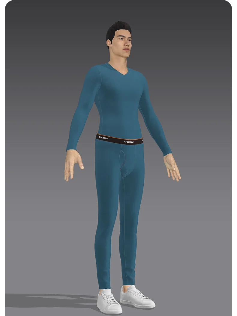 52025 Men Thermal Underwear Women Thermal Underwear Warm Fleece-lined Double-faced Two-color Base Layer Comfortable Long Johns