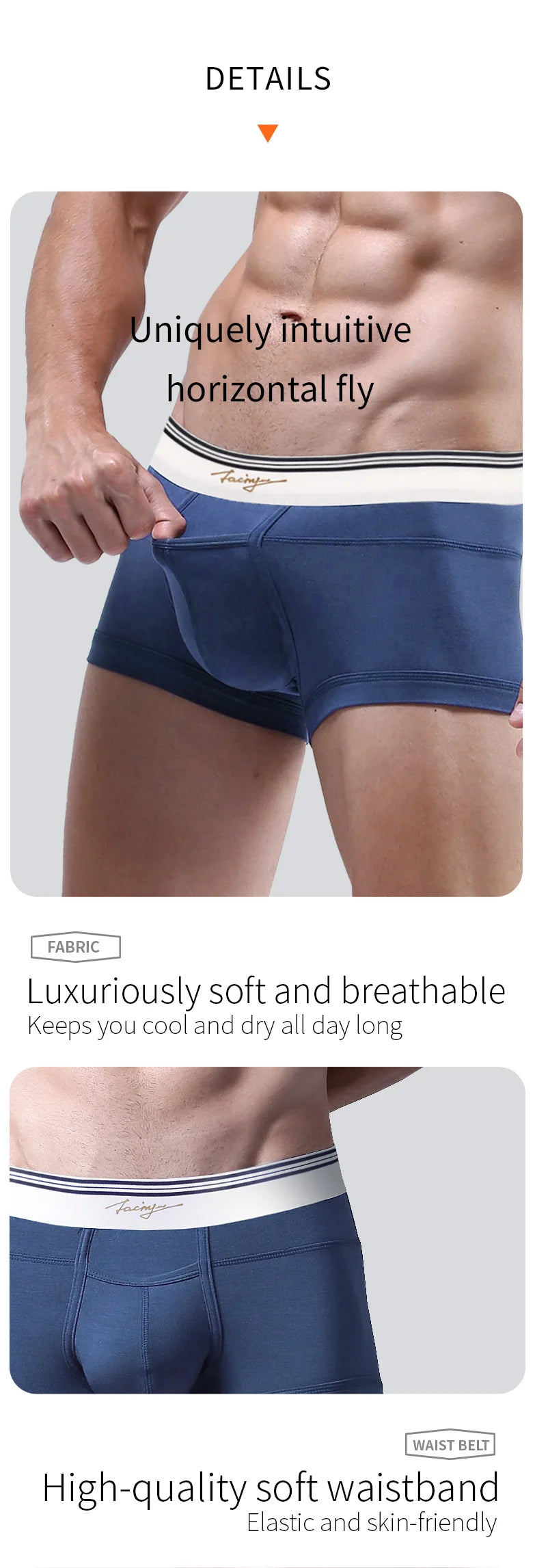 52025 Men's Boxers Men's Trunks – Premium Ultra-Soft Micro Modal for Exceptonal Comfort & Style. Boxers with Horizontal Fly