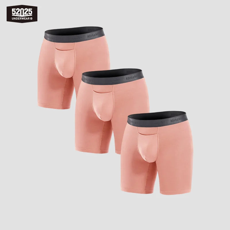 52025 Men's Boxer Briefs 8" Inseam – Ultra-Soft, Seamless, and Breathable. Premium Long Boxers for All-Day Comfort. Multipack