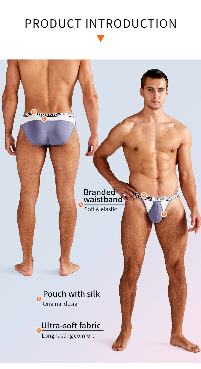 52025 Men's High-Cut Briefs – Quick-Drying, Breathable Silk Mesh Poucht. Sporty, Lightweight, and Sexy Men's Underwear