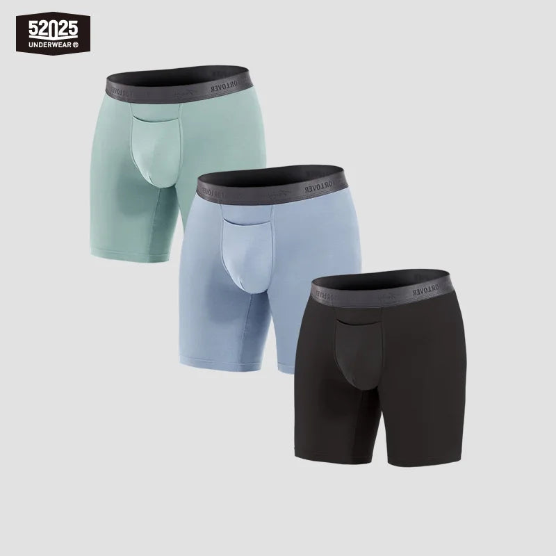 52025 Men's Boxer Briefs 8" Inseam – Ultra-Soft, Seamless, and Breathable. Premium Long Boxers for All-Day Comfort. Multipack