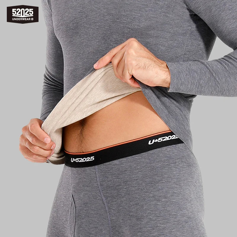 52025 Men Thermal Underwear Women Thermal Underwear Warm Fleece-lined Double-faced Two-color Base Layer Comfortable Long Johns