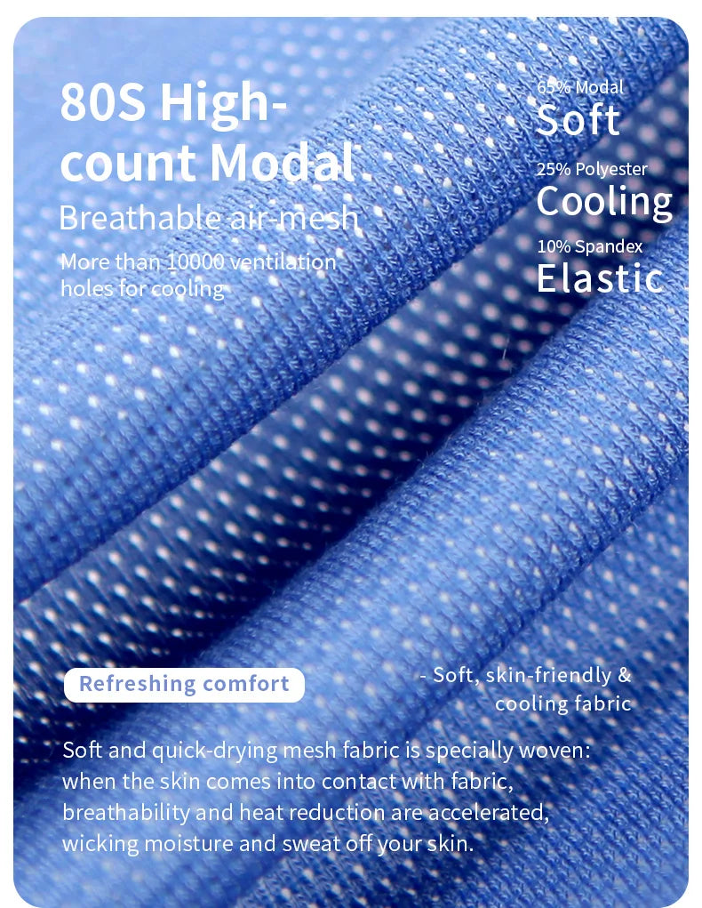52025 Men's Breathable Boxers – Quick-Drying, High-Count Modal with Silk Touch. Seamless Design for Ultimate Comfort & Style