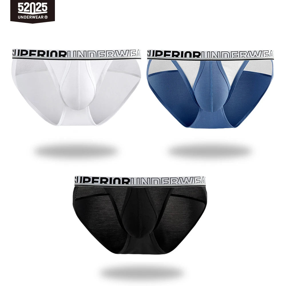 52025 Men's High-Cut Briefs – Quick-Drying, Breathable Silk Mesh Poucht. Sporty, Lightweight, and Sexy Men's Underwear