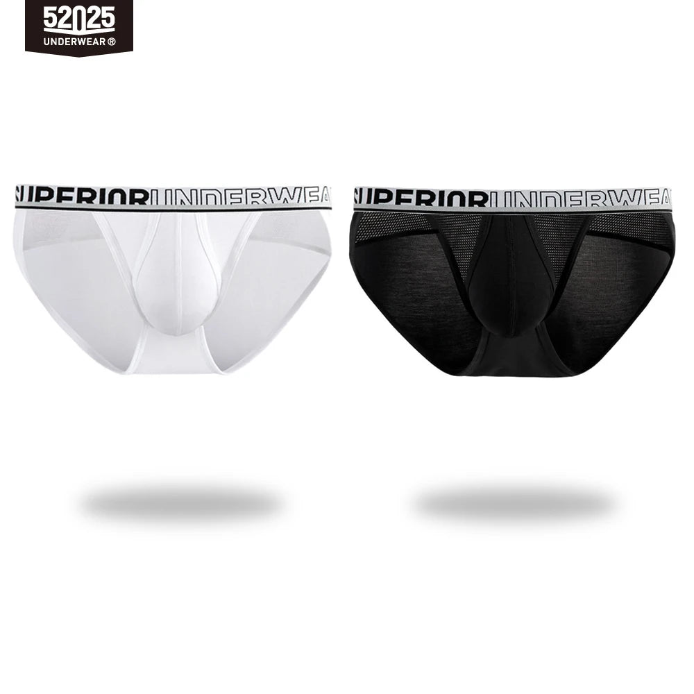 52025 Men's High-Cut Briefs – Quick-Drying, Breathable Silk Mesh Poucht. Sporty, Lightweight, and Sexy Men's Underwear