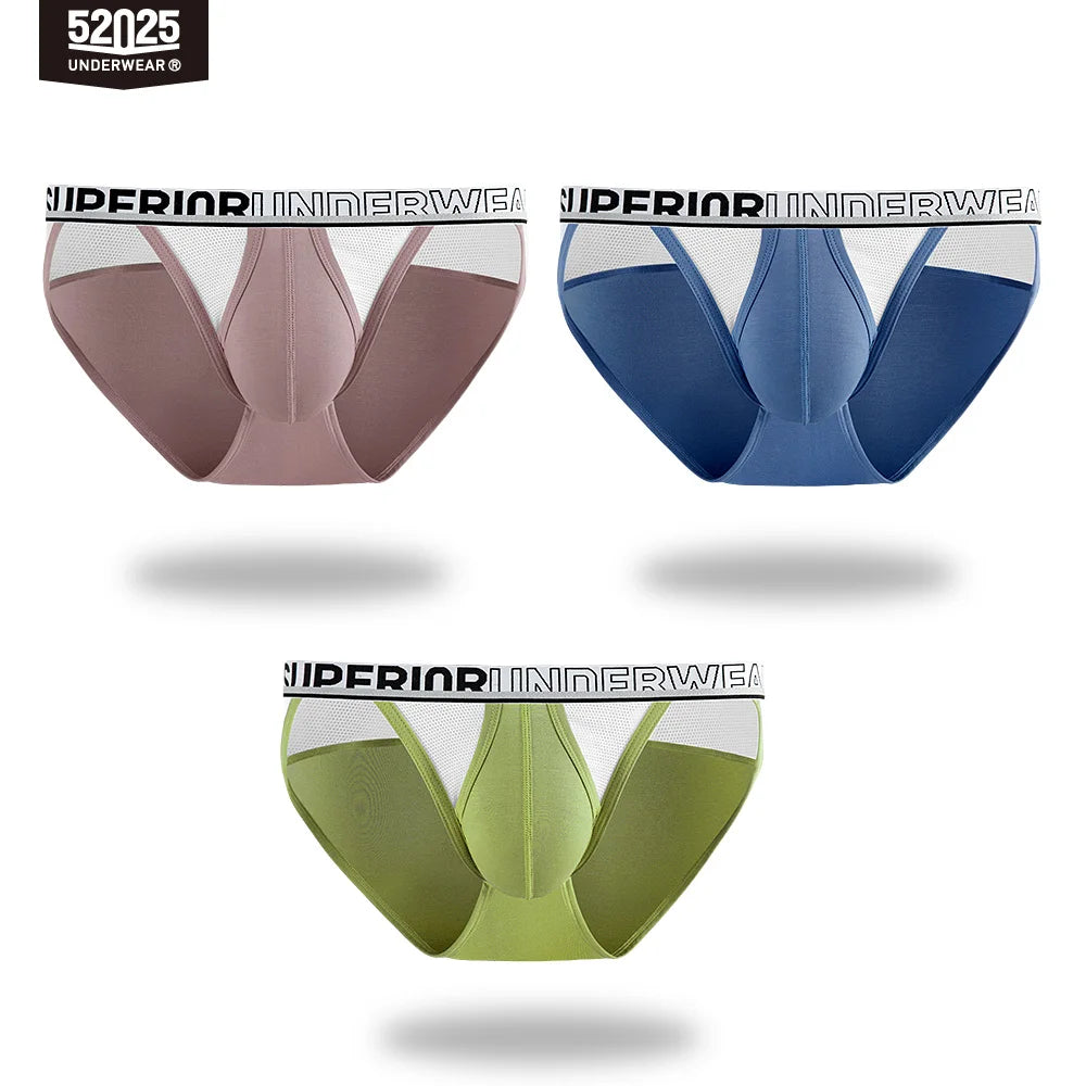 52025 Men's High-Cut Briefs – Quick-Drying, Breathable Silk Mesh Poucht. Sporty, Lightweight, and Sexy Men's Underwear