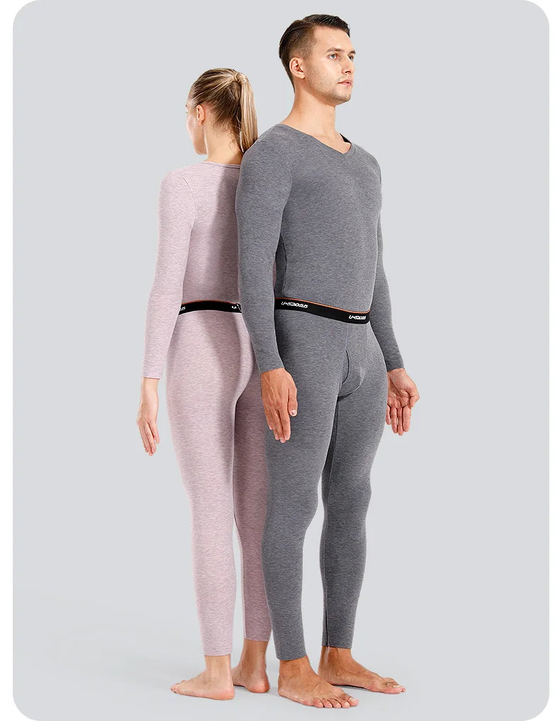 52025 Men Thermal Underwear Women Thermal Underwear Warm Fleece-lined Double-faced Two-color Base Layer Comfortable Long Johns