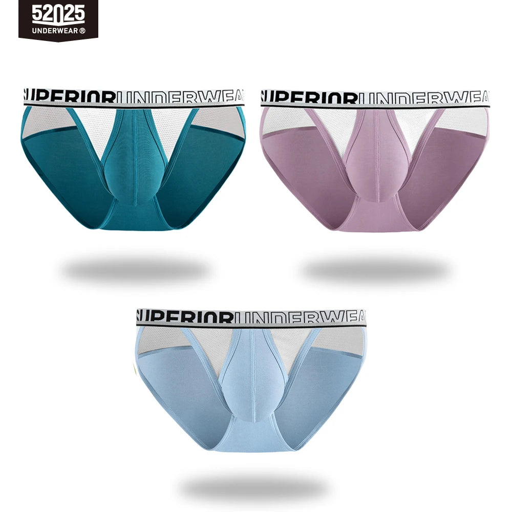 52025 Men's High-Cut Briefs – Quick-Drying, Breathable Silk Mesh Poucht. Sporty, Lightweight, and Sexy Men's Underwear