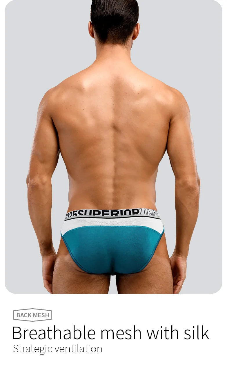52025 Men's High-Cut Briefs – Quick-Drying, Breathable Silk Mesh Poucht. Sporty, Lightweight, and Sexy Men's Underwear