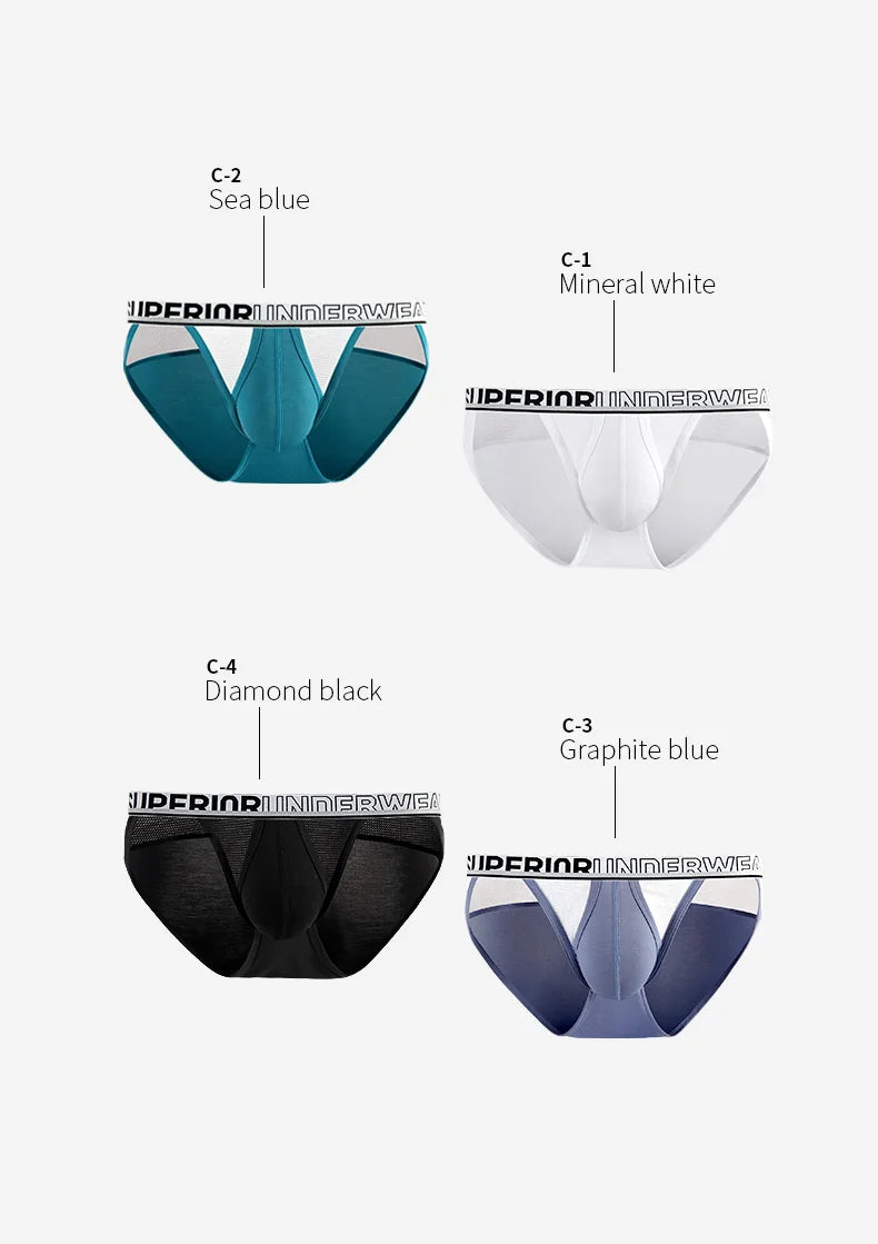 52025 Men's High-Cut Briefs – Quick-Drying, Breathable Silk Mesh Poucht. Sporty, Lightweight, and Sexy Men's Underwear
