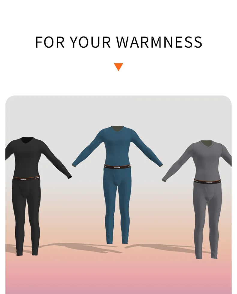 52025 Men Thermal Underwear Women Thermal Underwear Warm Fleece-lined Double-faced Two-color Base Layer Comfortable Long Johns