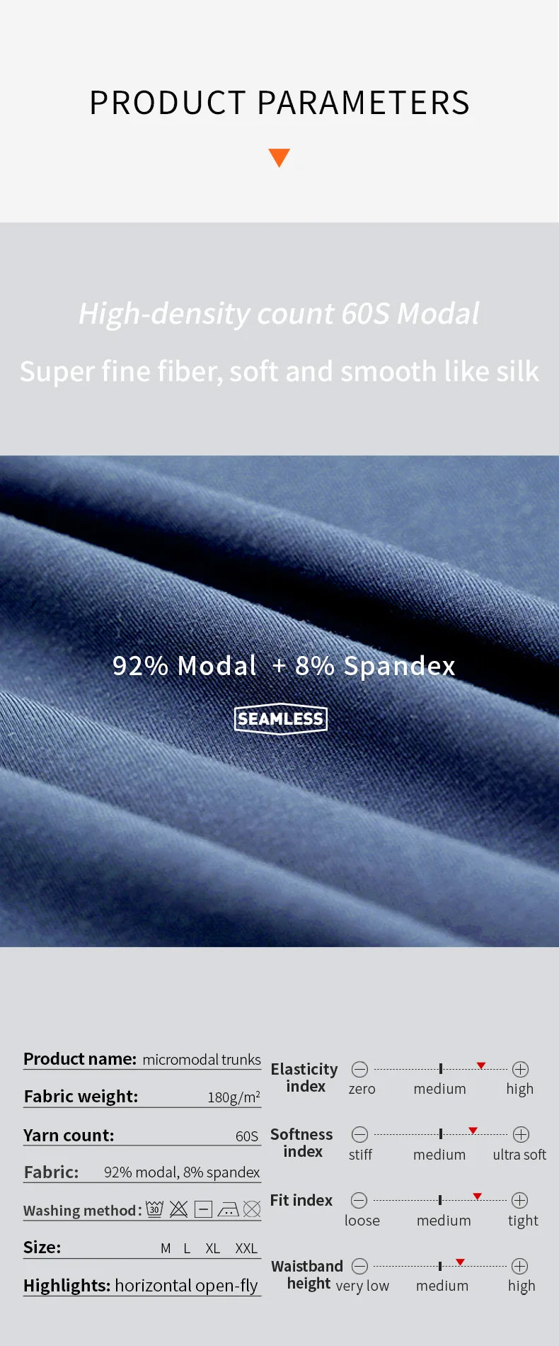 52025 Men's Boxers Men's Trunks – Luxuriously Soft Micro Modal, Sleek, Stylish & Ultra-Comfortable Men Sexy Underwear