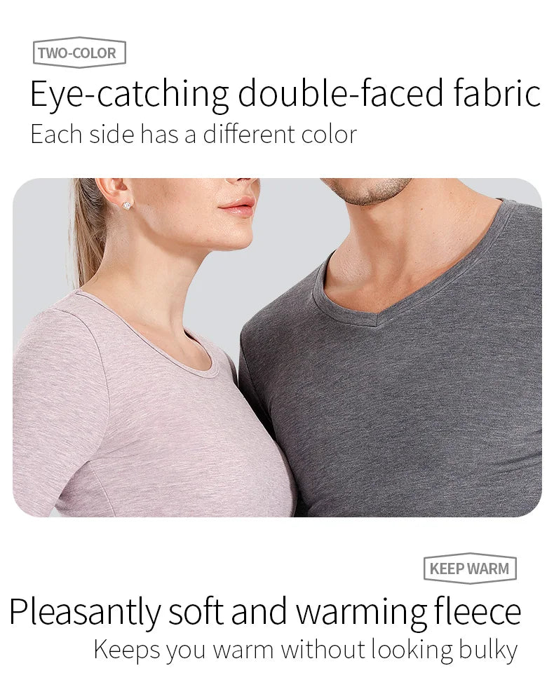 52025 Men Thermal Underwear Women Thermal Underwear Warm Fleece-lined Double-faced Two-color Base Layer Comfortable Long Johns