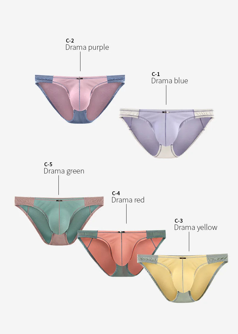 52025 Men's Contrast Color High-Cut Briefs – Soft, Delicate, and Stylish. Original Design, Sexy & Comfortable Premium Men Slips