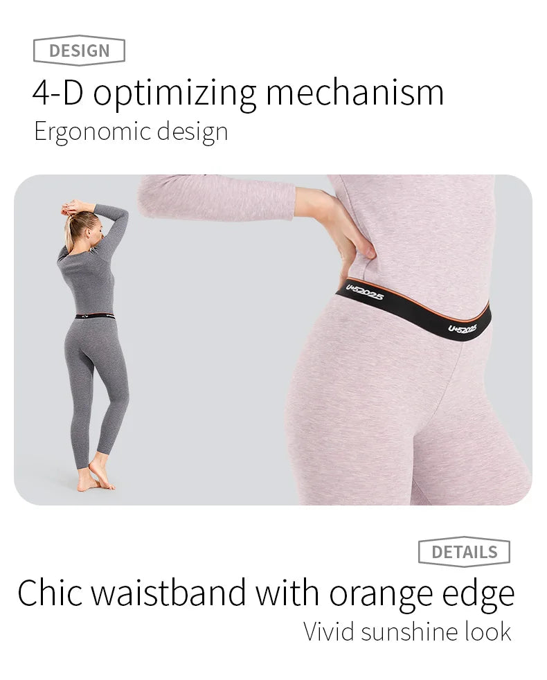 52025 Men Thermal Underwear Women Thermal Underwear Warm Fleece-lined Double-faced Two-color Base Layer Comfortable Long Johns