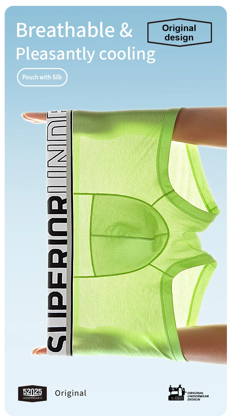 52025 Men's Breathable Boxers – Quick-Drying, High-Count Modal with Silk Touch. Seamless Design for Ultimate Comfort & Style