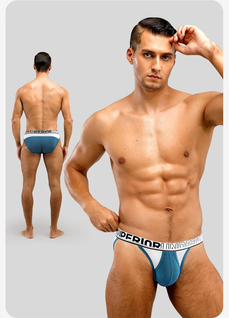 52025 Men's High-Cut Briefs – Quick-Drying, Breathable Silk Mesh Poucht. Sporty, Lightweight, and Sexy Men's Underwear