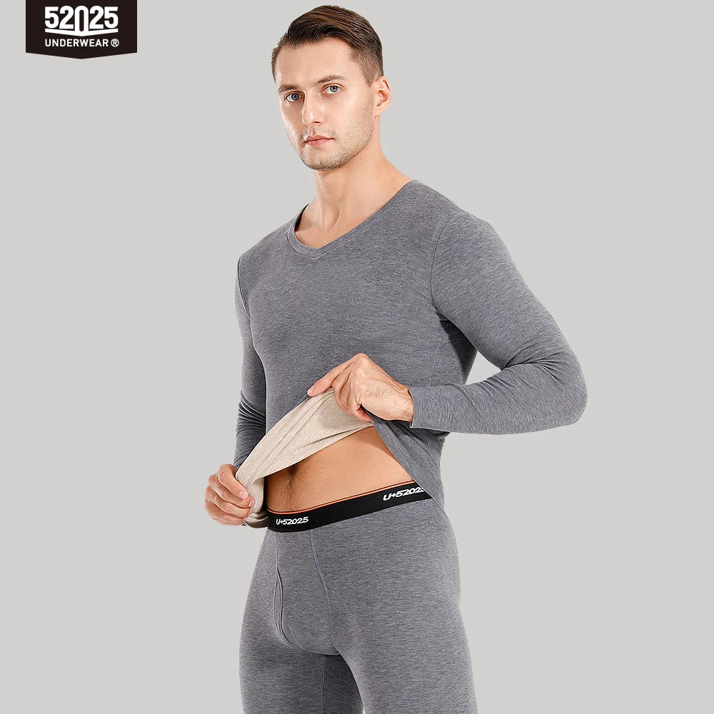 52025 Men Thermal Underwear Women Thermal Underwear Warm Fleece-lined Double-faced Two-color Base Layer Comfortable Long Johns