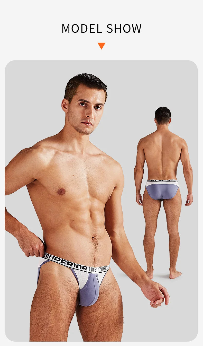 52025 Men's High-Cut Briefs – Quick-Drying, Breathable Silk Mesh Poucht. Sporty, Lightweight, and Sexy Men's Underwear
