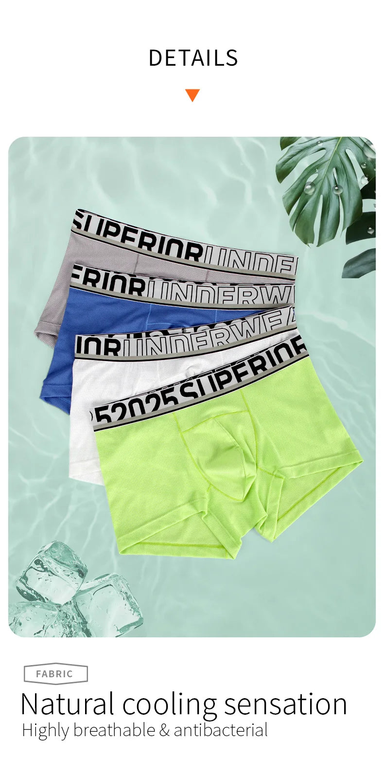 52025 Men's Breathable Boxers – Quick-Drying, High-Count Modal with Silk Touch. Seamless Design for Ultimate Comfort & Style
