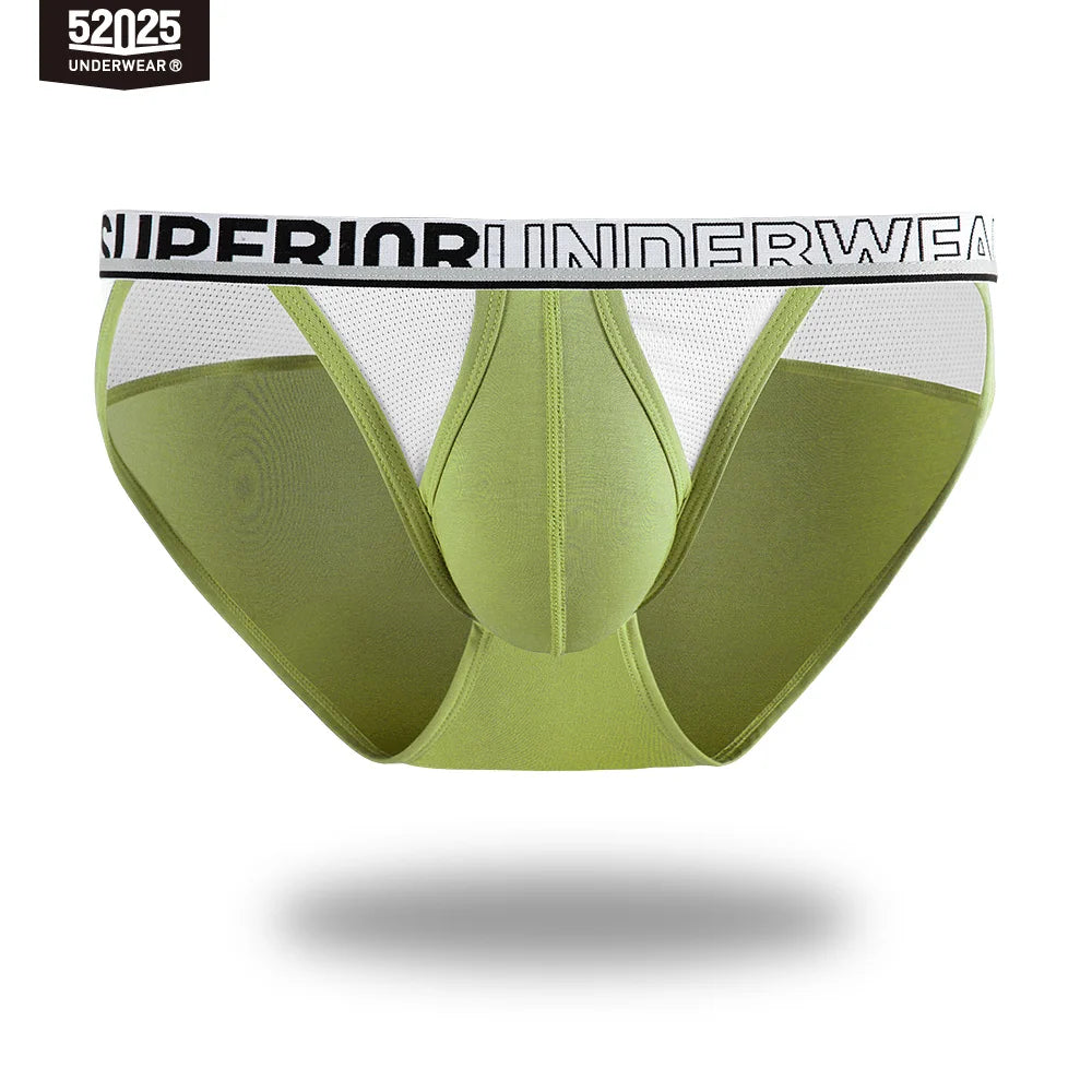 52025 Men's High-Cut Briefs – Quick-Drying, Breathable Silk Mesh Poucht. Sporty, Lightweight, and Sexy Men's Underwear