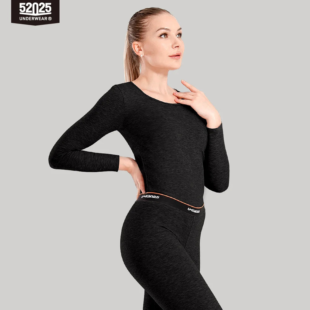 52025 Men Thermal Underwear Women Thermal Underwear Warm Fleece-lined Double-faced Two-color Base Layer Comfortable Long Johns
