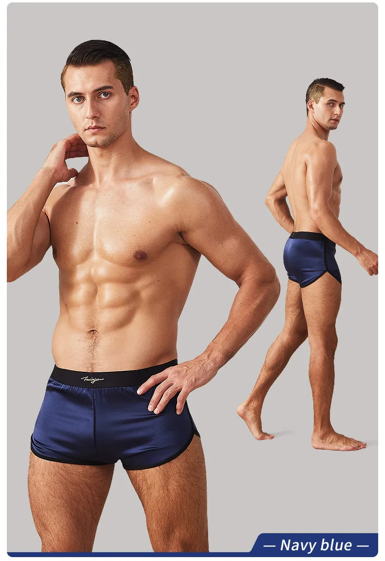 52025 Men Mulberry Silk Boxer Luxury Home Shorts Pure Natural Silk Comfortable Underwear Luxury Men Boxers 100% Silk Homewear