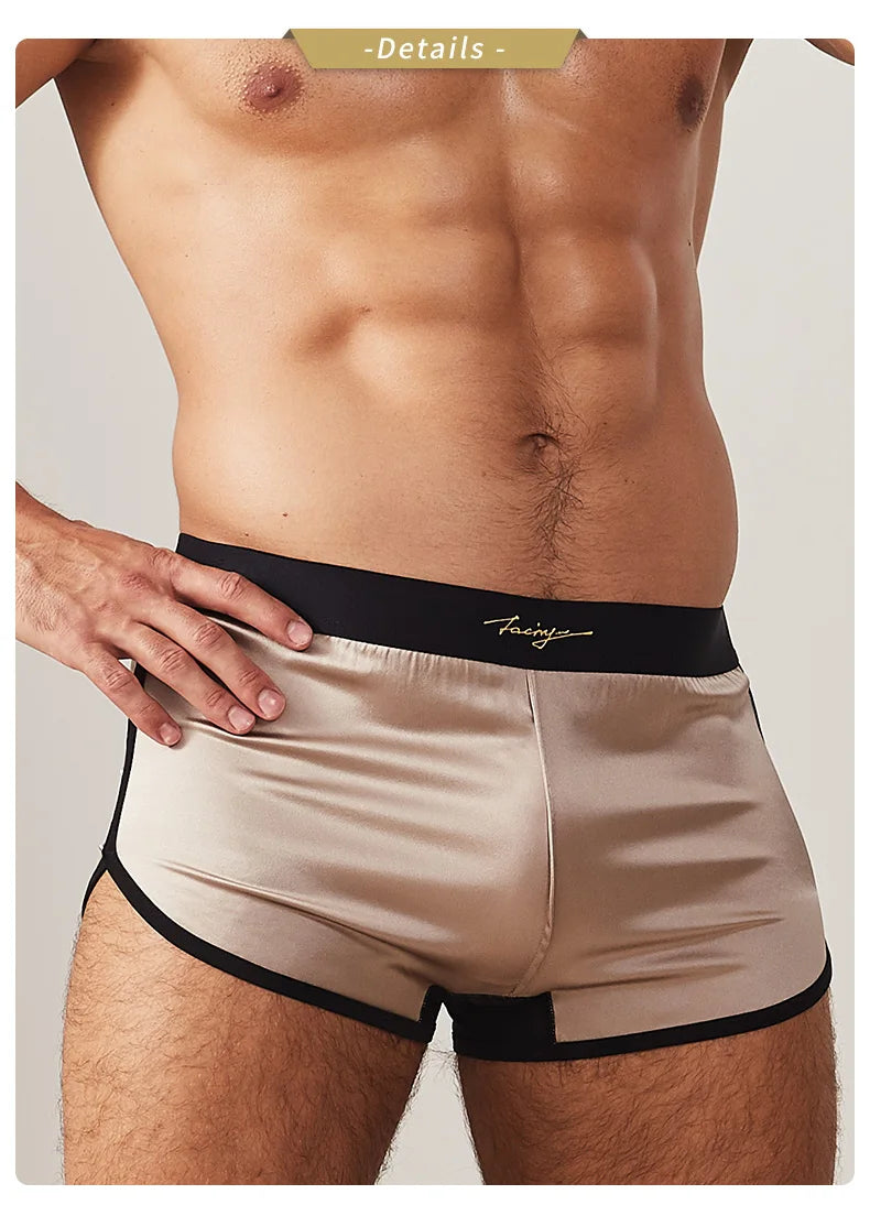 52025 Men Mulberry Silk Boxer Luxury Home Shorts Pure Natural Silk Comfortable Underwear Luxury Men Boxers 100% Silk Homewear