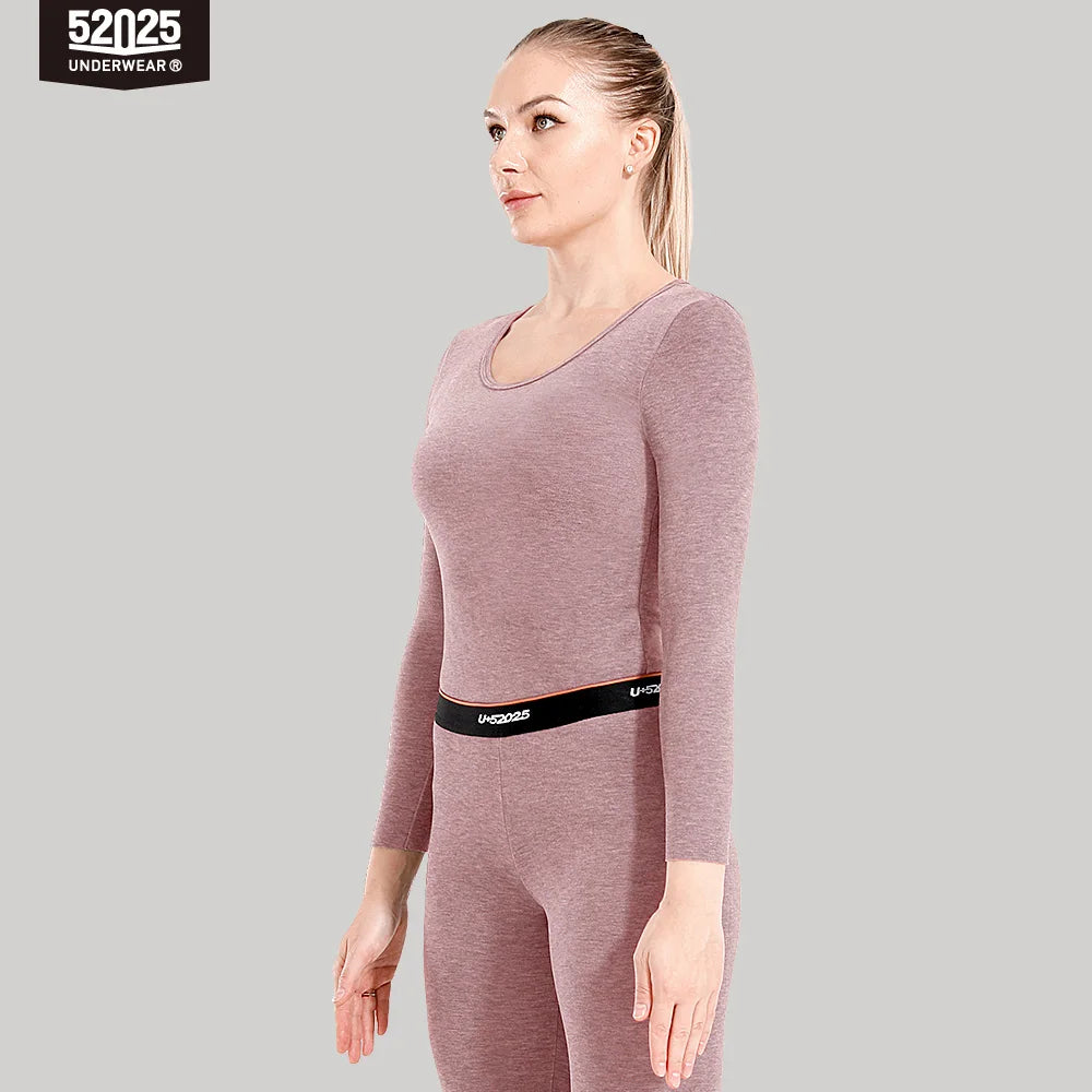 52025 Men Thermal Underwear Women Thermal Underwear Warm Fleece-lined Double-faced Two-color Base Layer Comfortable Long Johns