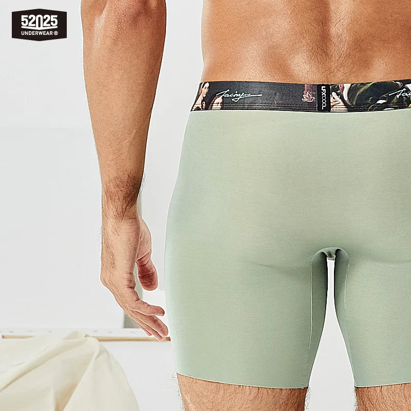 52025 Luxury Ultra-Soft Two-Color Boxer Briefs – 8" Inseam, Breathable Modal, Premium Comfort Long All-Day Wear Boxer Briefs