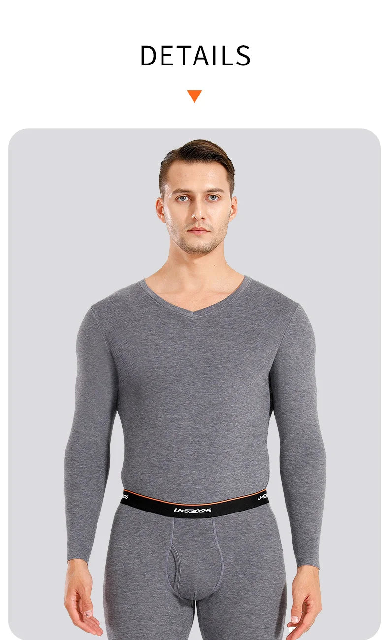 52025 Men Thermal Underwear Women Thermal Underwear Warm Fleece-lined Double-faced Two-color Base Layer Comfortable Long Johns