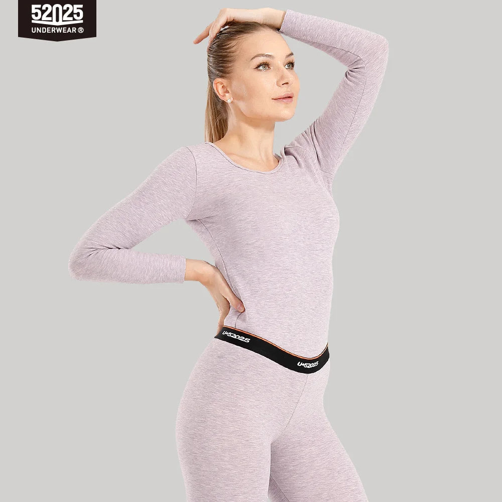 52025 Men Thermal Underwear Women Thermal Underwear Warm Fleece-lined Double-faced Two-color Base Layer Comfortable Long Johns