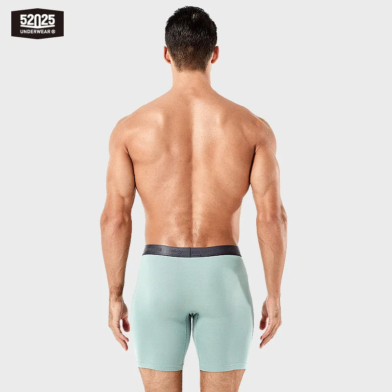 52025 Luxury Modal Boxer Briefs – 8" Inseam, Ultra-Soft & Seamless. Breathable, Long Men's Boxers for Comfort & Sexy Style