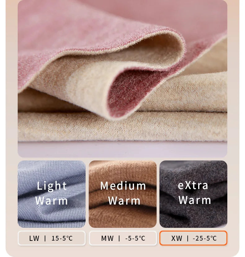 52025 Men Thermal Underwear Women Thermal Underwear Warm Fleece-lined Double-faced Two-color Base Layer Comfortable Long Johns