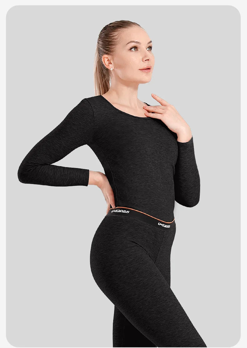 52025 Men Thermal Underwear Women Thermal Underwear Warm Fleece-lined Double-faced Two-color Base Layer Comfortable Long Johns