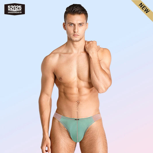 52025 Men's Contrast Color High-Cut Briefs – Soft, Delicate, and Stylish. Original Design, Sexy & Comfortable Premium Men Slips