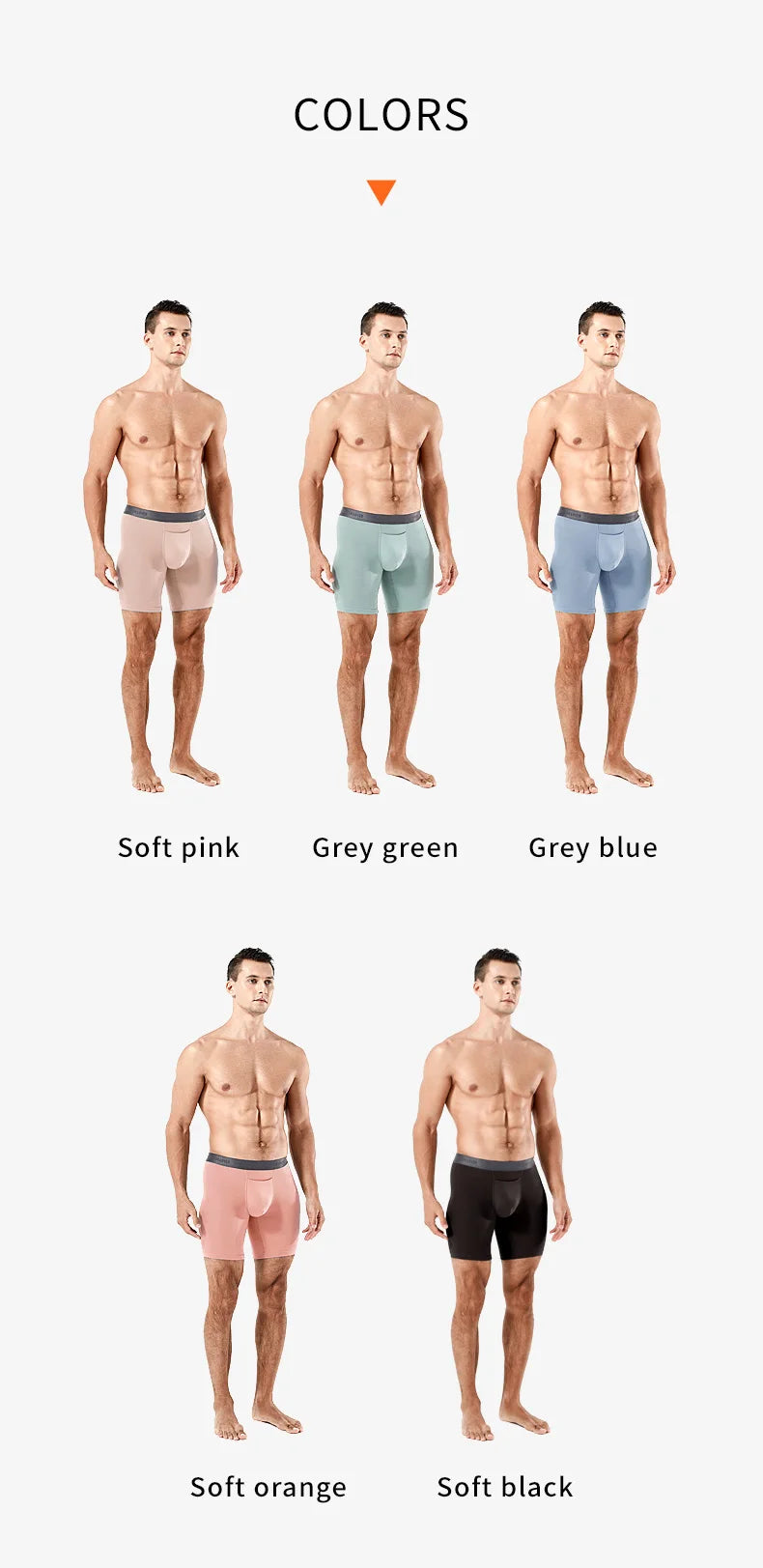 52025 Luxury Modal Boxer Briefs – 8" Inseam, Ultra-Soft & Seamless. Breathable, Long Men's Boxers for Comfort & Sexy Style