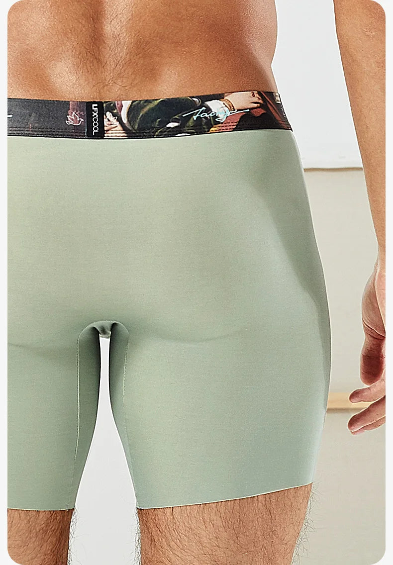 52025 Luxury Ultra-Soft Two-Color Boxer Briefs – 8" Inseam, Breathable Modal, Premium Comfort Long All-Day Wear Boxer Briefs