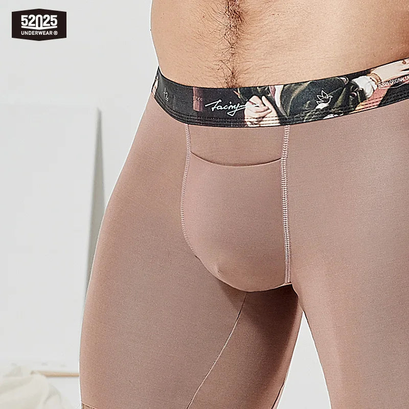 52025 Luxury Ultra-Soft Two-Color Boxer Briefs – 8" Inseam, Breathable Modal, Premium Comfort Long All-Day Wear Boxer Briefs