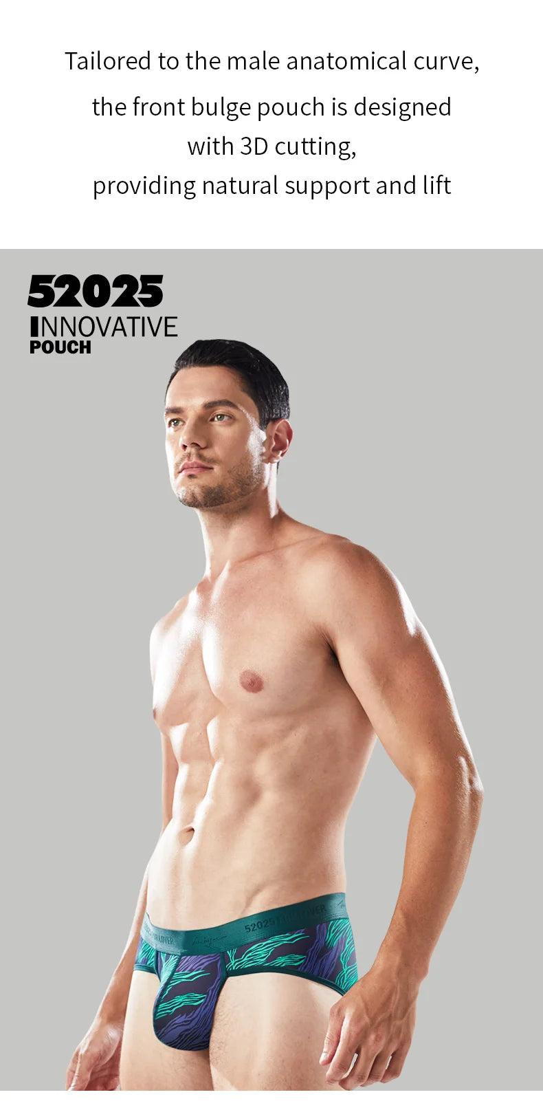 52025 Men's Big Pouch Briefs – Ultra-Soft, Cooling, and Supportive. Silky-Smooth Briefs for All-Day Comfort and Confidence