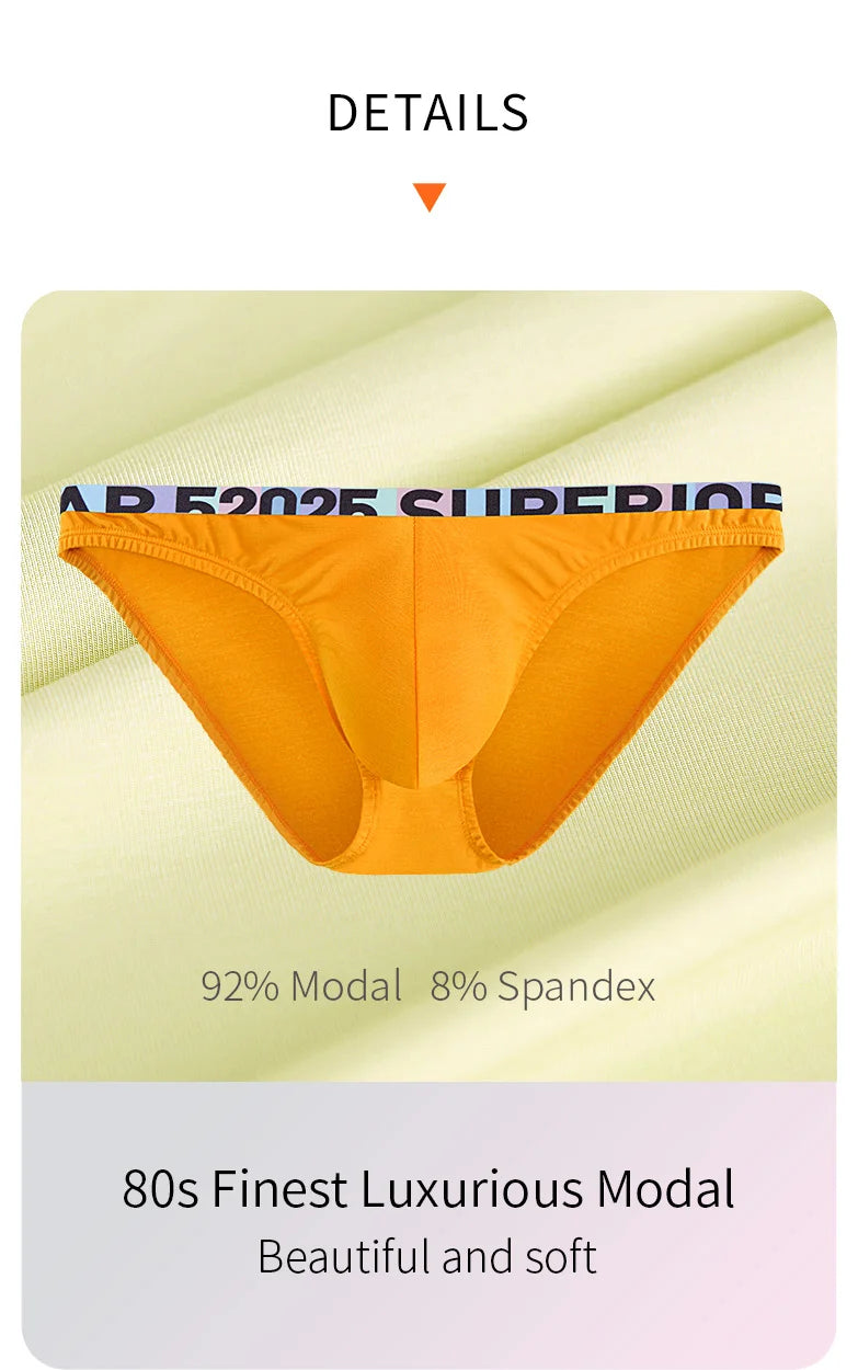 52025 Luxurious Modal High-Cut Briefs – Soft, Smooth Men’s Mini-Briefs, Sexy Contoured Pouch, Stylish Men’s Underwear