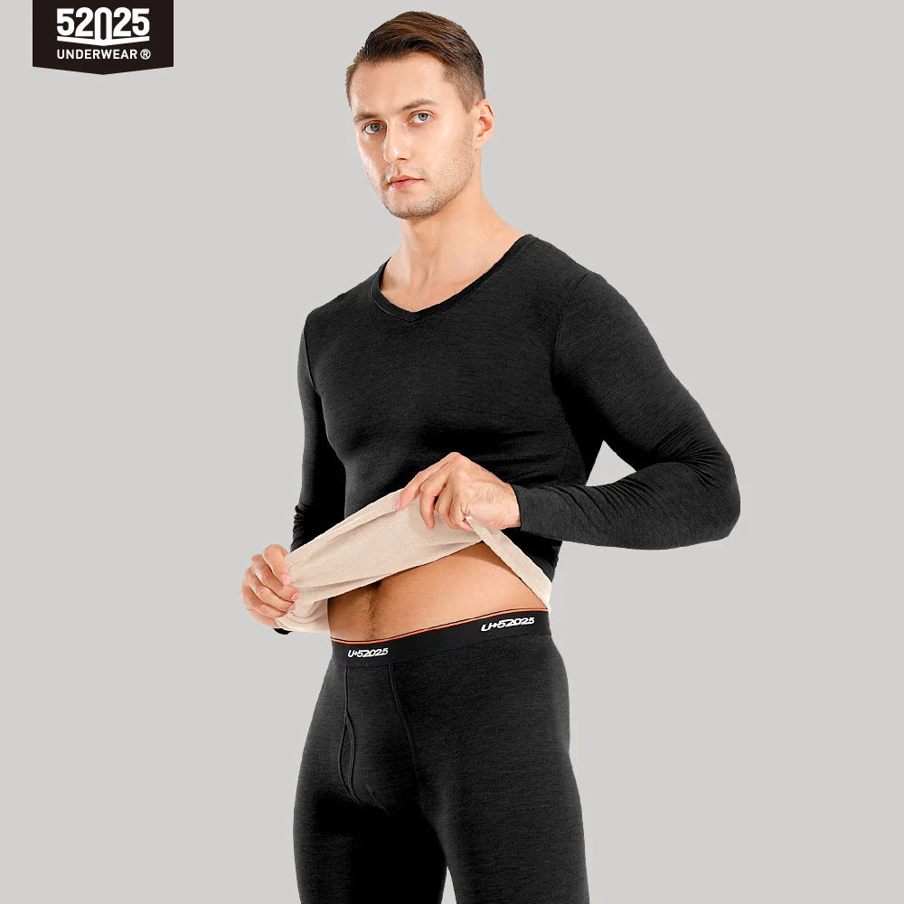52025 Men Thermal Underwear Women Thermal Underwear Warm Fleece-lined Double-faced Two-color Base Layer Comfortable Long Johns