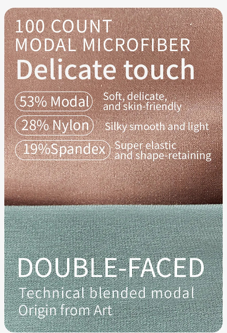 52025 Luxury Ultra-Soft Two-Color Boxer Briefs – 8" Inseam, Breathable Modal, Premium Comfort Long All-Day Wear Boxer Briefs