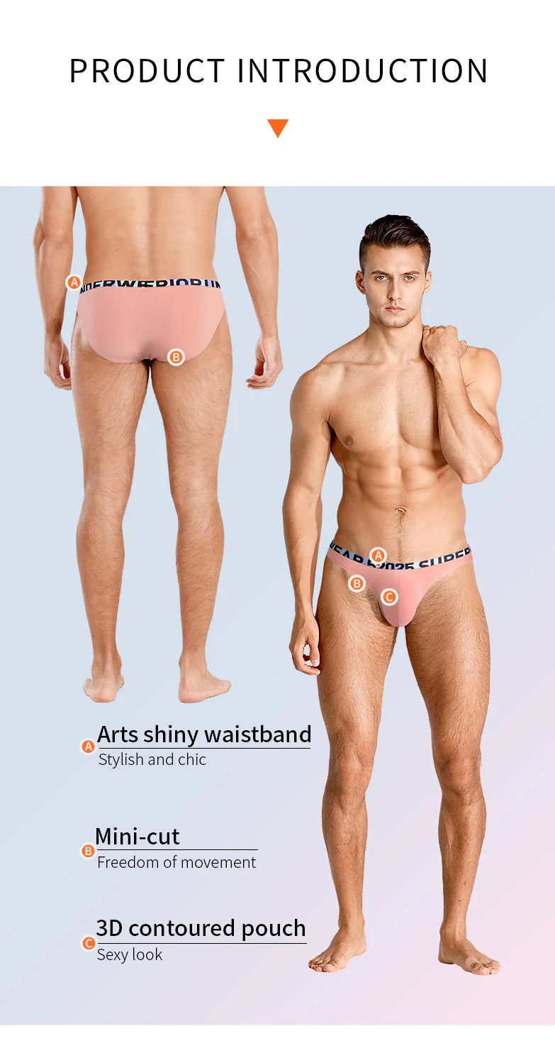 52025 Luxurious Modal High-Cut Briefs – Soft, Smooth Men’s Mini-Briefs, Sexy Contoured Pouch, Stylish Men’s Underwear